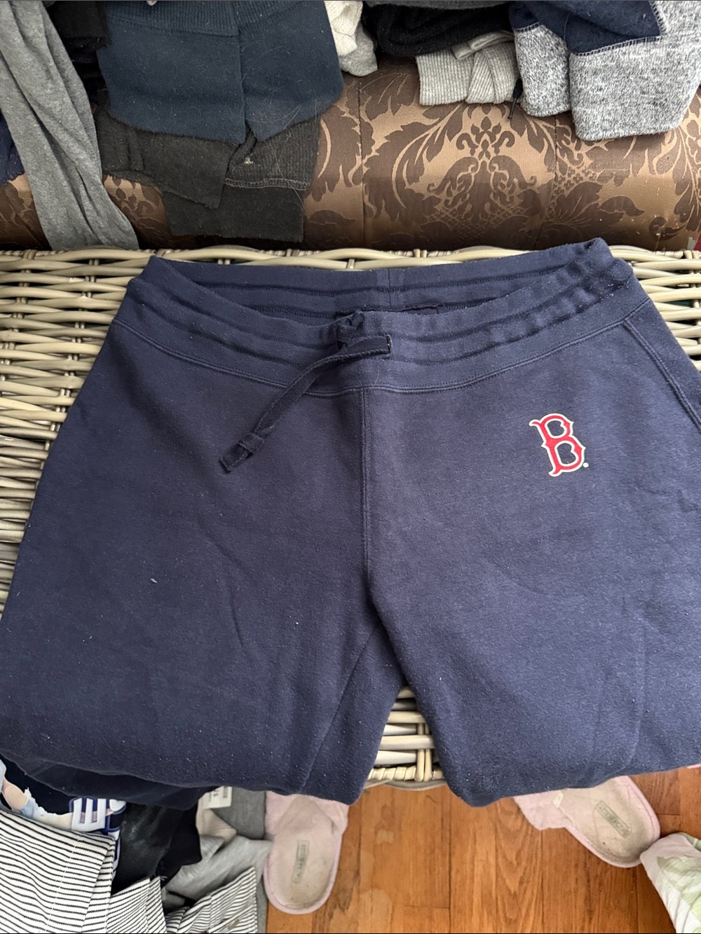 Navy Blue Boston Red Sox Logo capri sweats